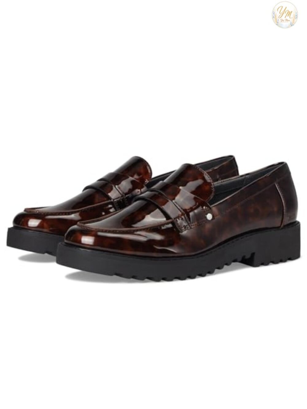 casual loafers for women, faux leather slip on penny loafer flat shoes